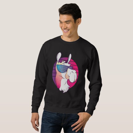 Sweatshirt Techno Music Psychedelic Llama Pour Alpaca Raver P (Devant entier)