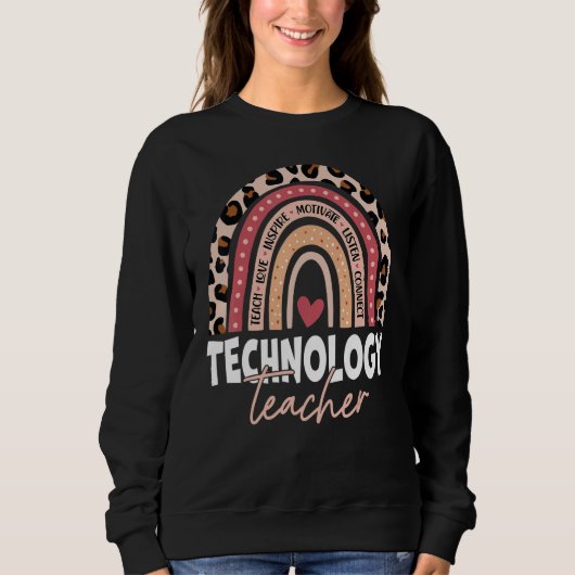 Sweatshirt Technology Teacher 100th Day Of School Funny Teach (Devant)