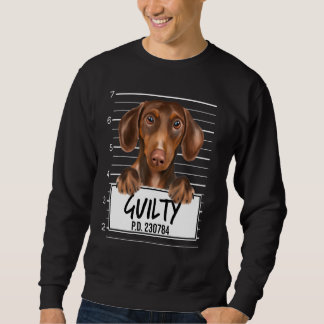 Sweatshirt Teckel Brun Photo D'identité Chien Coupable