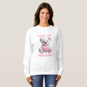 Sweatshirt Teddy Bear Hugging Coeur rose Saint-Valentin Cadea (Devant entier)