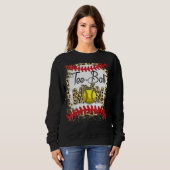 Sweatshirt Tee Ball Maman Softball Leopard Bleached Mère Da (Devant entier)