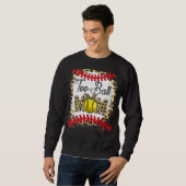 Sweatshirt Tee Ball Maman Softball Leopard Bleached Mère Da (Devant entier)