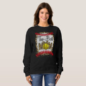 Sweatshirt Tee Ball Maman Softball Leopard Bleached Mère Da (Devant entier)