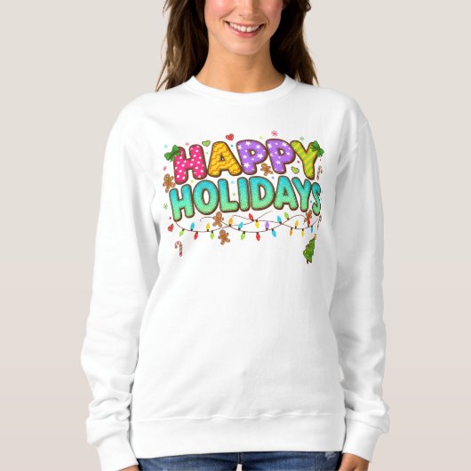 Sweatshirt "Tee des Fêtes Joyeuses et Colorées" (Devant)