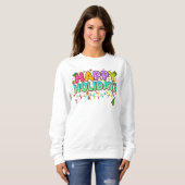 Sweatshirt "Tee des Fêtes Joyeuses et Colorées" (Devant entier)