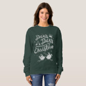 Sweatshirt Tee drôle de typographie Noël Cerf Renne (Devant entier)