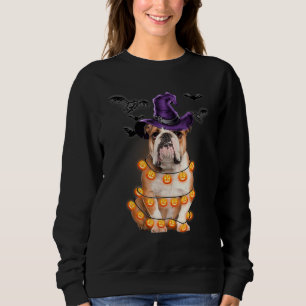 Sweatshirt Tee English Bulldog Citrouille Clair Halloween