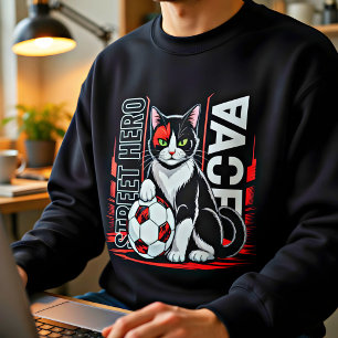 Sweatshirt Tee-shirt pour amoureux de chat et de football – C