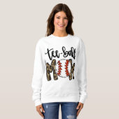 Sweatshirt Teeball Maman Leopard Maman Funny Ball Maman Mère (Devant entier)