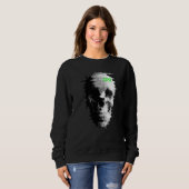 Sweatshirt Télévision Crâne Fantôme de Bug Statique (Devant entier)