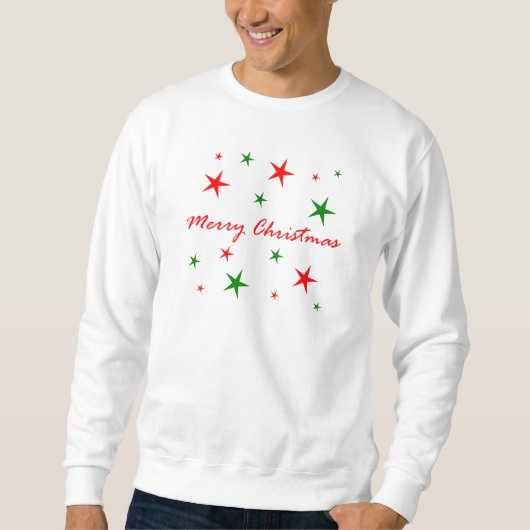 Sweatshirt Tempête de neige rouge et verte de Joyeux Noël (Devant)