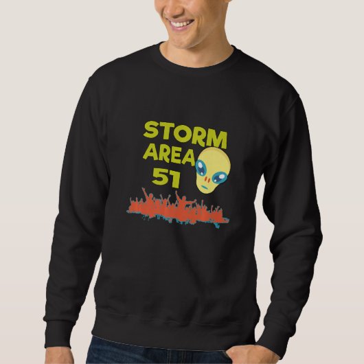 Sweatshirt Tempêter la Zone 51 L'alien vert ne peut pas tous (Devant)