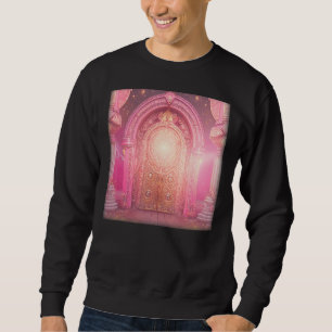 Sweatshirt Temple antique indien d'or Mandala rose