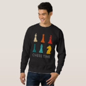 Sweatshirt Temps de jeu d'échecs vintage (Devant entier)