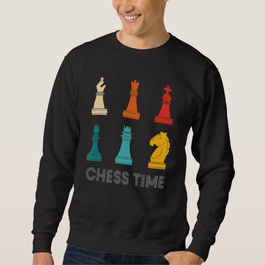 Sweatshirt Temps de jeu d'échecs vintage (Devant)