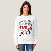 Sweatshirt Temps le plus merveilleux de l'année Buffalo Plaid (Devant entier)