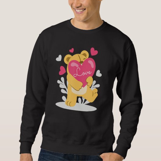 Sweatshirt Tenderhearted Bear Valentines Day a Couple Matchin (Devant)