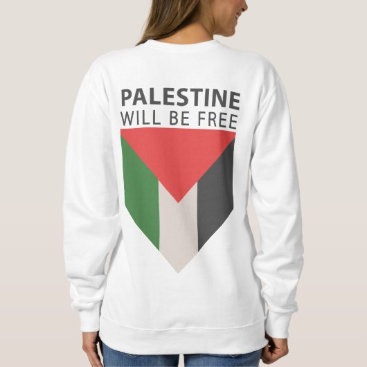 Sweatshirt Tenez-vous avec la Palestine, le drapeau et l'oliv (Dos)