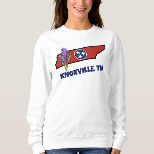 Sweatshirt Tennessee Drapeau et Fleur pourpre Iris Texte pers (Devant)