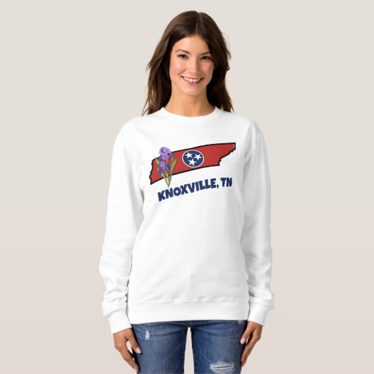 Sweatshirt Tennessee Drapeau et Fleur pourpre Iris Texte pers (Devant entier)