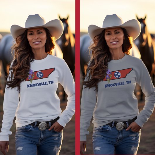 Sweatshirt Tennessee Drapeau et Fleur pourpre Iris Texte pers