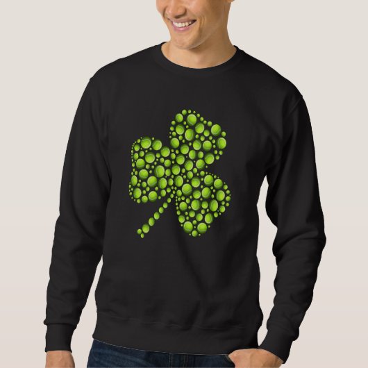Sweatshirt Tennis Ball Shamrock Leaf St Patrick's Day Men Boy (Devant)