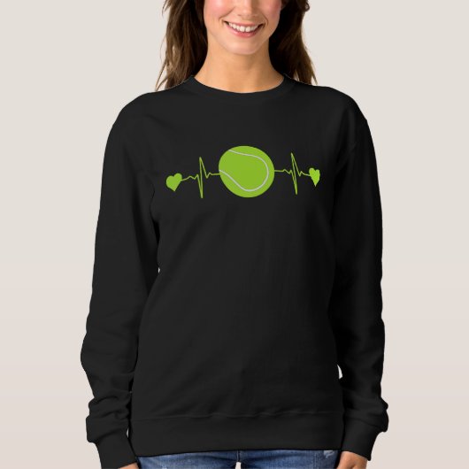 Sweatshirt Tennis Heartbeat Funny Tennis Players Fans (Devant)