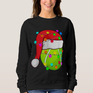 Sweatshirt Tennis Santa Hat Feux de Noël Drôle Sport Noël