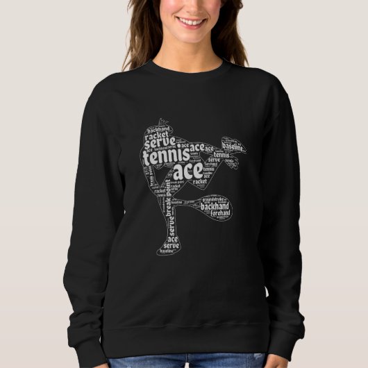 Sweatshirt Tennis Word Cloud Padel Sport Game Tennis Player (Devant)
