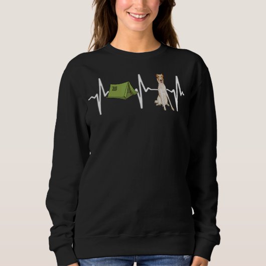 Sweatshirt Tente Camping Borzoi Heartbeat Chien (Devant)