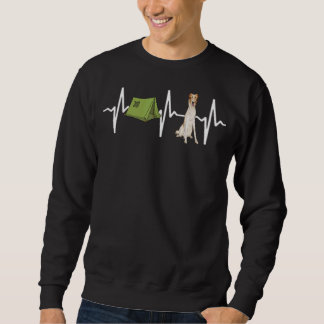 Sweatshirt Tente Camping Borzoi Heartbeat Chien