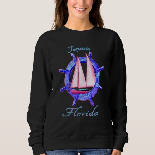 Sweatshirt Tequesta Florida Voilier Vacances Nautica (Devant)