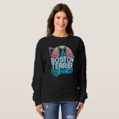 Sweatshirt Térrier de Boston Rétro (Devant entier)