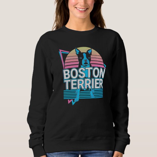 Sweatshirt Térrier de Boston Rétro (Devant)