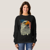 Sweatshirt Tête D'Aigle Bald Avec Étoiles Et Rayures Drapeau  (Devant entier)