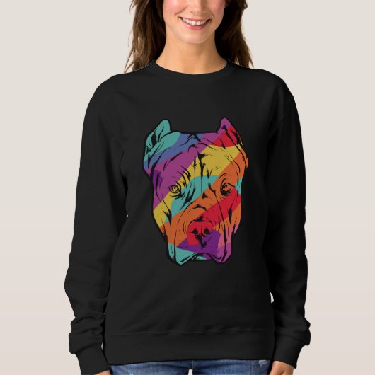 Sweatshirt Tête de chien Pitbull Terrier (Devant)