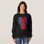 Sweatshirt Tête de lion cool Graphic brillant coloré (Devant entier)