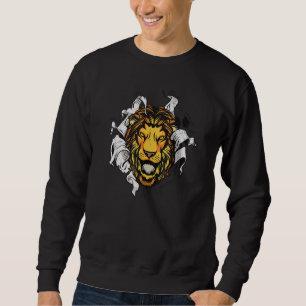Sweatshirt Tête De Lion - Le Roi De L'Animal Rôde