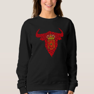 Sweatshirt Tête de taureau Navarra Drapeau Mosaïque St Fermin