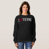 Sweatshirt Texan États-Unis Patriotique Texas Pride Coeur I L (Devant entier)