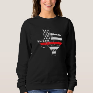 Sweatshirt Texas Firefighter Mince Red Line Secourir American