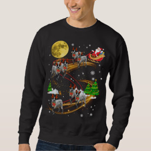 Sweatshirt Texas Heeler Reindeer Christmas Chien Riding Père