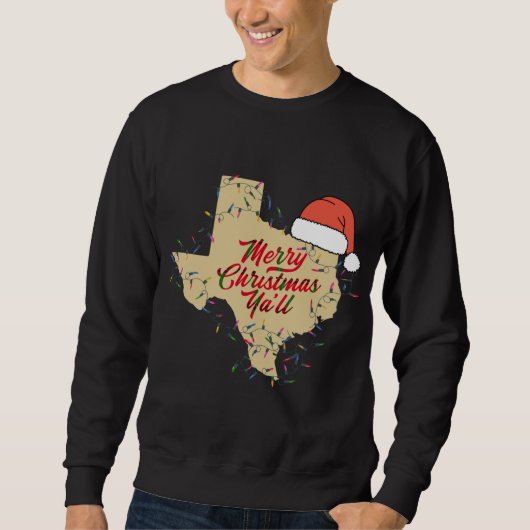 Sweatshirt Texas Joyeux Noël fête Yall Correspondance famille (Devant)
