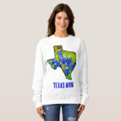 Sweatshirt Texas Maman Texas Bluebonnets Floral (Devant entier)