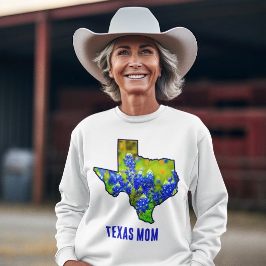 Sweatshirt Texas Maman Texas Bluebonnets Floral