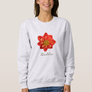 Sweatshirt Texte orange de fleur de dahlia de photo de jardin