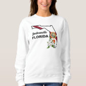 Sweatshirt Texte personnalisé Floride Drapeau & Fleur Orange  (Devant)