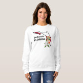 Sweatshirt Texte personnalisé Floride Drapeau & Fleur Orange  (Devant entier)