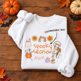 Sweatshirt Texte personnalisé Saison effrayante Dessins migno