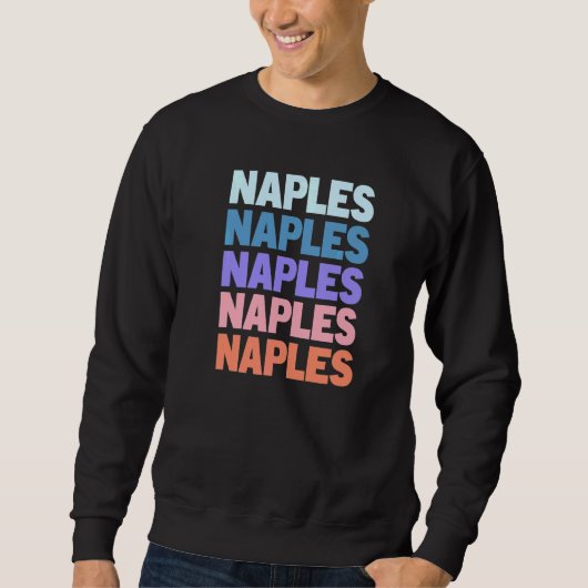 Sweatshirt Texte répété moderne Naples (Devant)